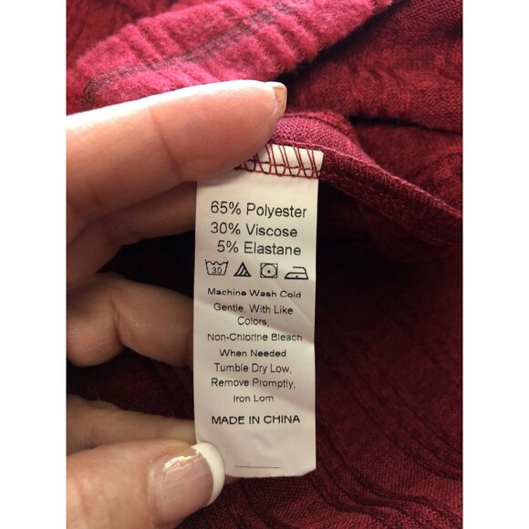 Maroon Red Ribbed Knit Long Sleeve Top Womens Size XL Soft Comfy Sweater NEW - Picture 6 of 8